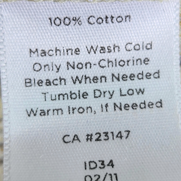 Talbots Yellow Grey White Mottle Print Ruffle Front Sleeveless Cotton Top Size 6 - Picture 11 of 11